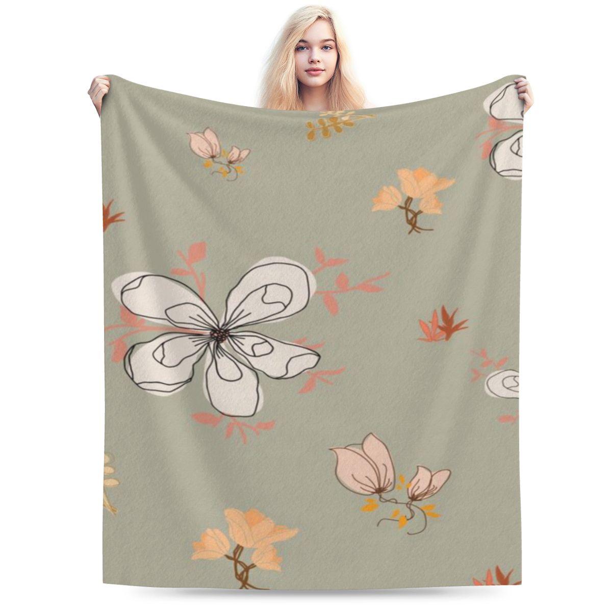 

Pink And Orange Flower Pattern Custom Soft Gift An UltraSoft Micro Fleece Blanket 75x100cm 30x40in