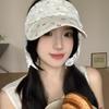 Summer Thin Cherry Mesh Empty Top Hat Sunshade Sunscreen Hat Full Network Breathable Anti-ultraviolet Large Brim Sun Hat