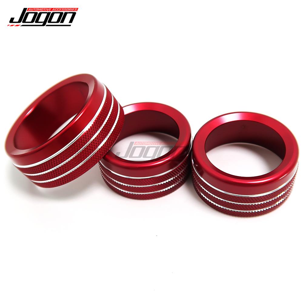 3Pcs For Dodge Durango SRT GT 2014 2015 2016 2017 2018 2019 2020 Car Interior Volume AC Radio Switch Knob Button Cover Ring Trim OO1