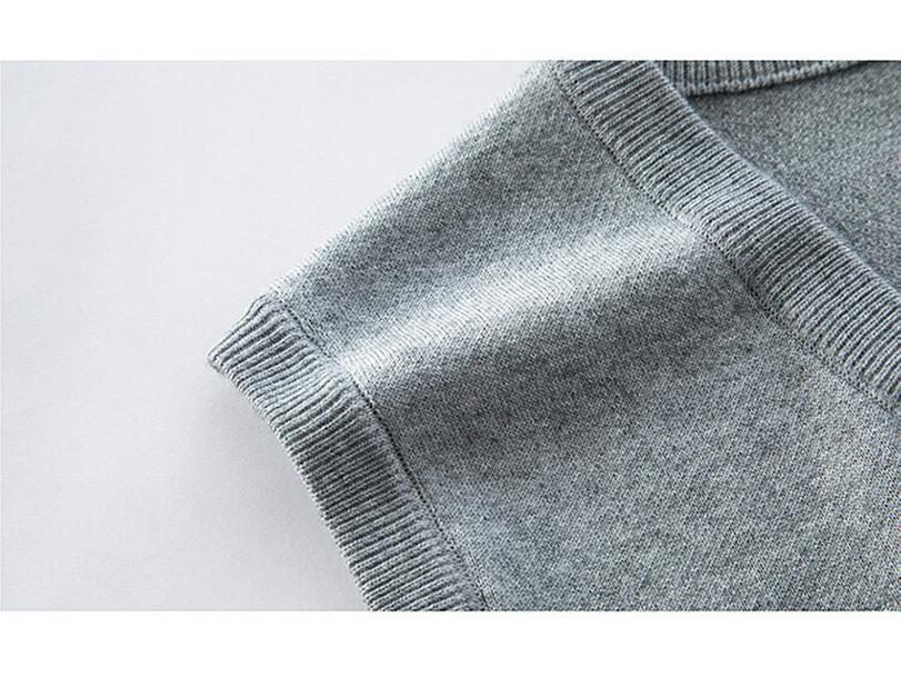 Men's V-Neck Wool Knit Vest - Autumn/Winter Solid Color, Middle-Aged & Elderly Style