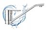 Universal free-standing kitchen tap with movable spout, chrome Corio