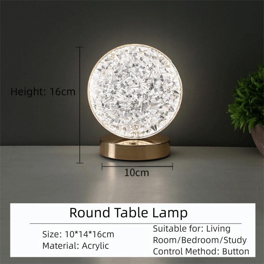USB Rechargeable Crystal Night Light Dimmable Desk Light New Beside Lamp