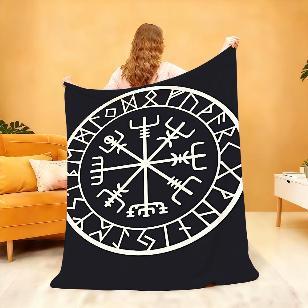 V Vegvisir Viking Fashion Blanket Soft Throw Blanket for Home Bedroom Bed Sofa Picnic Travel Office Rest Cover Blanket Gift