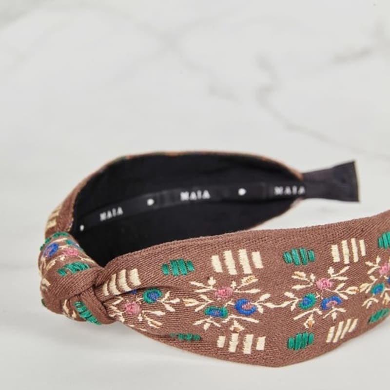 MAIA Garden Jacquard Hairband - Knot Brown