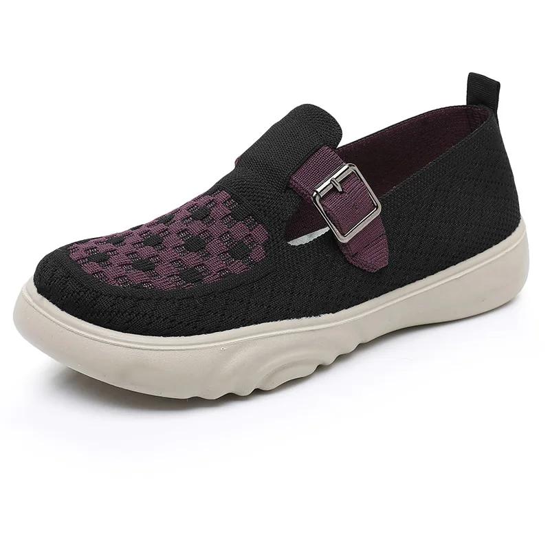 Ladies Women's Non-slip Walking Shoes Breathable Comfortable Soft Bottom Sneakers Round Toe Thick Bottom Loafer 2025 Hot Sale