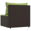 Garden Center Sofa with Cushions Brown Poly Rattan