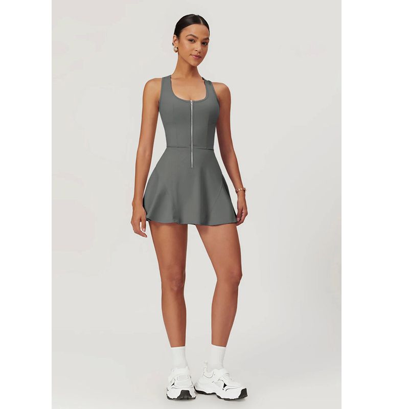 

Спортивное платье Irongirl Женское для йоги Модная лента Юбка для тенниса Сексуальное утягивающее для фитнеса на открытом воздухе Юбка-майка Titanium Ash XL weight 65.00 kg-72.50 kg