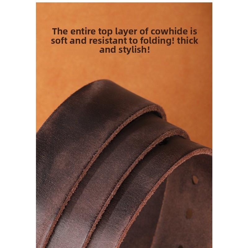 Meier [first Layer Cowhide Belt] Men's Pin Buckle Belt Retrocasual Belt Genuine Leather Belt