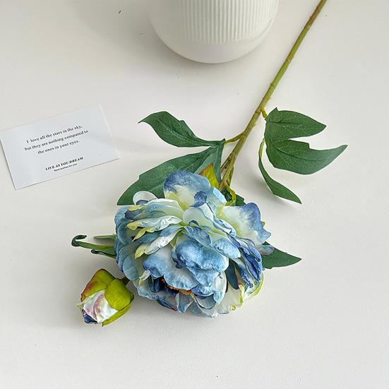 24" Artificial Peonies Flowers for Vase Faux Silk Long Stem Peony Flower Fake Floral Arrangement for DIY Bouquets Wedding Centerpiece Home