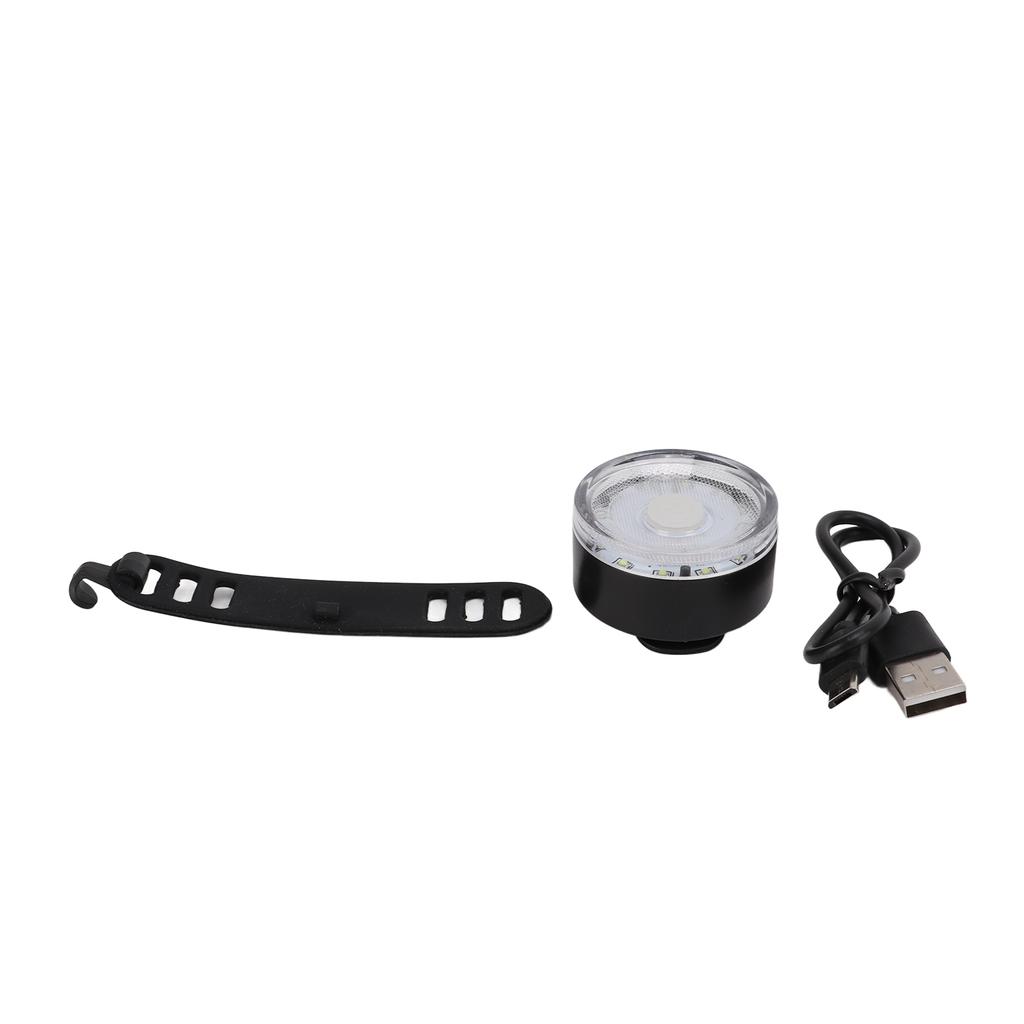 Bike Warning Tail Light Waterproof USB Rechargeable Ultra Bright Round Rear Lights for Road BikesWhite