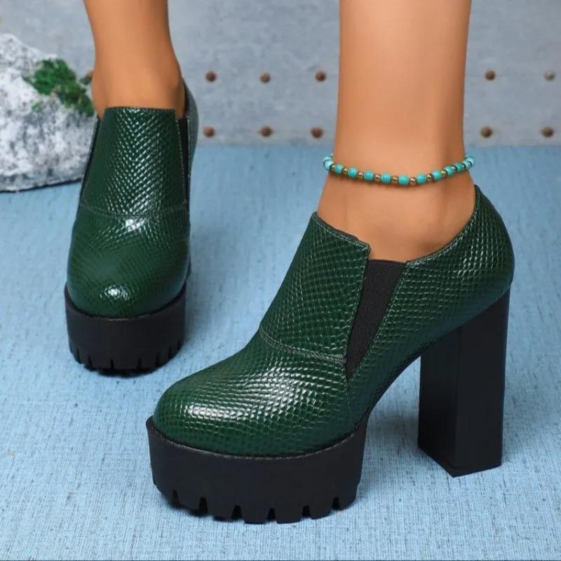 Ladies Shoes 2024 Hot Brand Slip-on Women's High Heels Hot Sale Round Toe Party Pumps New Plus Size Super High Shoes for Women