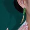 Luxury Green Wheat Tassel Earrings 2024 - Unique Design