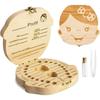 Geekerchip Box for Girl's Baby Teeth Wooden Souvenir