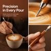 2-Pack Set Pear Wood Handle Coffee Art Needle Coffee Drawing Tool  Professional Barista Use