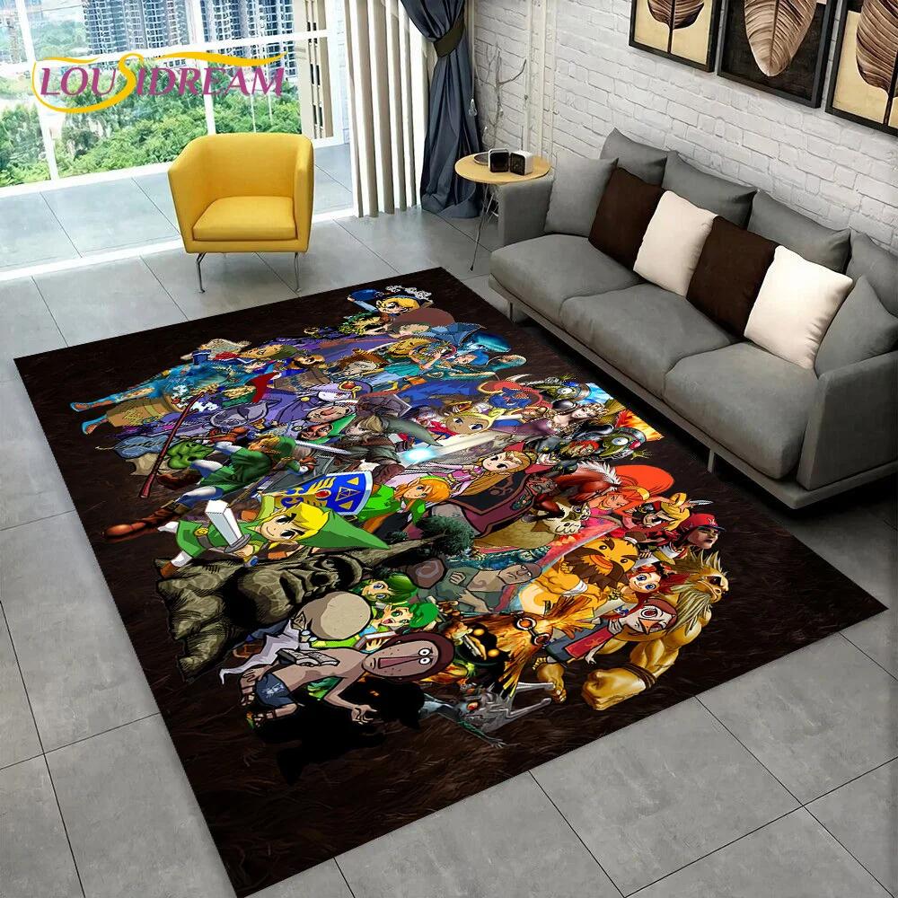 3D Z-Zelda2 HD Link Spiel Cartoon Teppich Teppich für Schlafzimmer Wohnzimmer Zuhause Sofa Dekoration, Kinder Spielen Große Dekor Bodenmatte