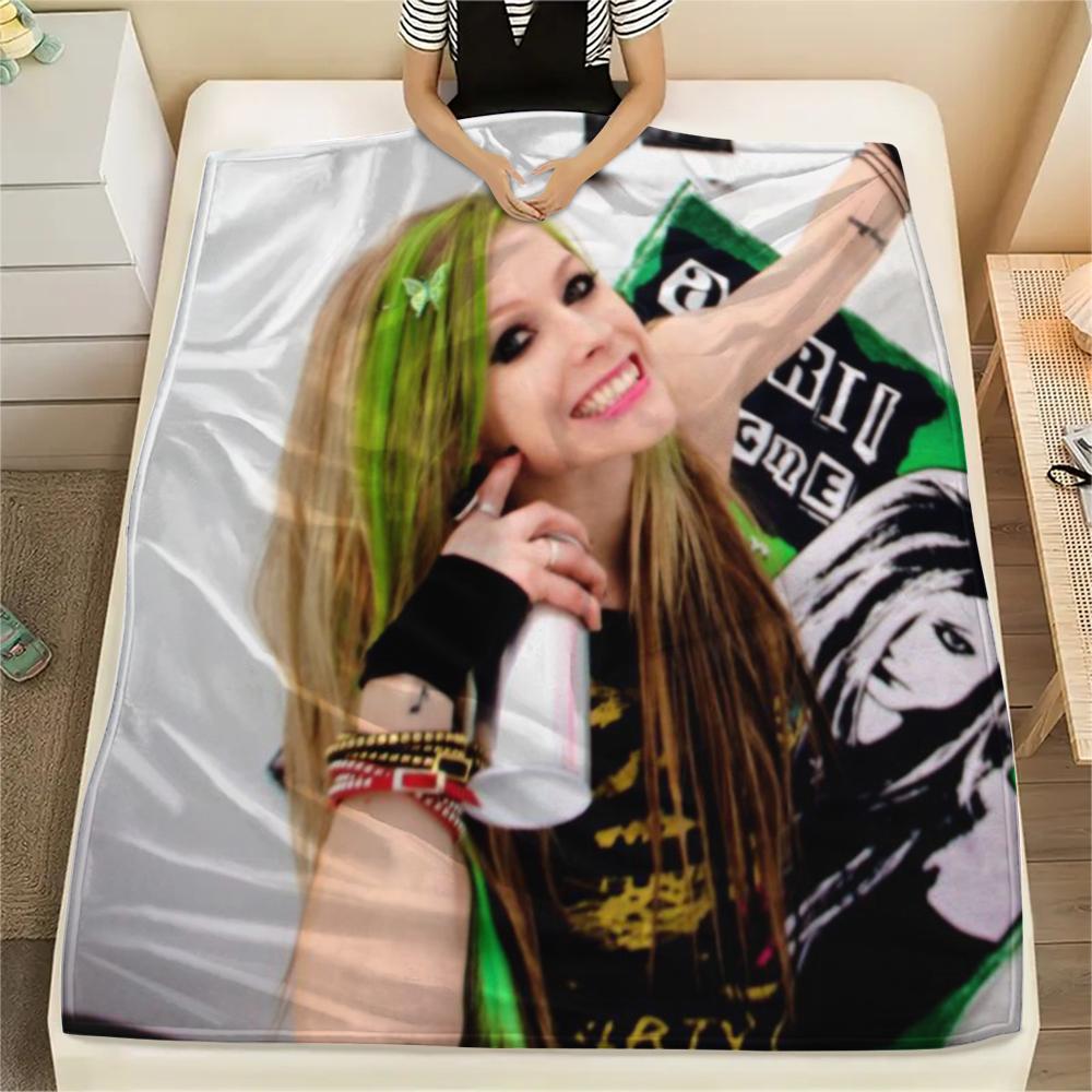 Coperta in Flanella con Fantasia Avril Lavigne, Alta Qualità, Confortevole per Tutte le Stagioni, Decorazione per la Casa, Calore e Comfort, Perfetta per Regali.