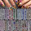 2000Pcs+ Colorful Rhinestones Nail Art Charms Multi Shape Crystal Flat Back Nail Gems 3D Mini Heart Star Butterfly Nail Diamonds