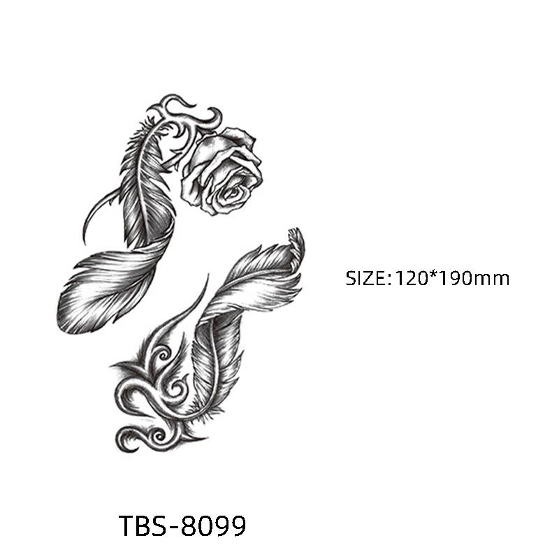 Waterproof Semi-Permanent Black & White Totem Flower Tattoo Stickers