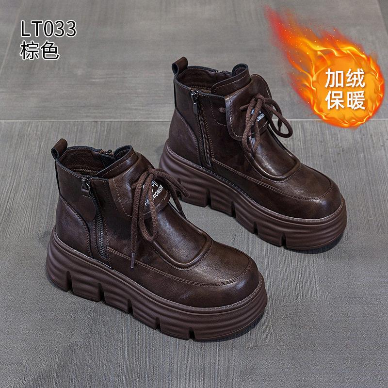 British Martin boots women's 2026 autumn and winter new casual versatile thick-soled cotton thermal short boots