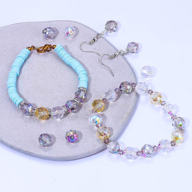 8mm/10mm Transparent Austria Crystal Glass Beads Roundle Spacer Loose Bead for DIY Bracelet Necklace Jewelry Making Accessories