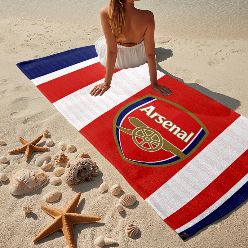 1pz Telo da Spiaggia con Stemma Arsenal Football Club - Morbido, Microfibra Assorbente, Leggero, Ideale per la Spiaggia, Feste, Viaggi, Campeggio regali per tifosi