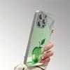 Luxury Green Crystal For Apple Pattern Glass Electroplated Case For iPhone 17 16 15 14 13 12 11 Pro Max Plus 16E 17Air Cover