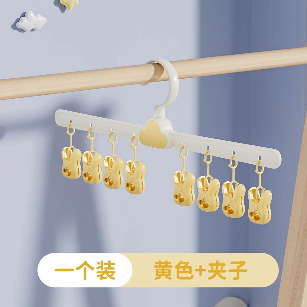 Multi-clip Sock Drying Hanger Multi-functional 360 Rotation Dryer Rack Space Saving for Fine Drying Underwear Towel Sock Baby Clothes for Home