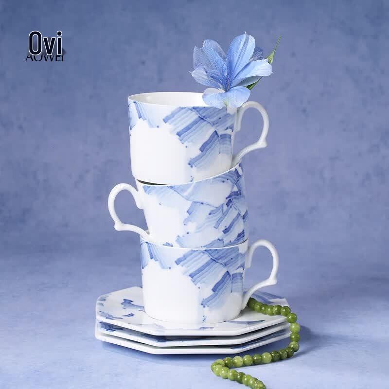 Aowei Light Luxury Jingdezhen Ceramic Coffee & Tea Set