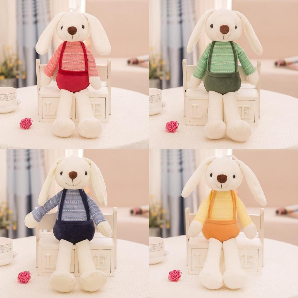 Cartoon Long Cuddly Eared Bunny Plush Toy Vest Stuffed Animal Doll Kids Gift