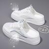 Half-drag little white shoes women's summer new breathable mesh thick-soled casual versatile one-pedal lazy half-support board shoes tide