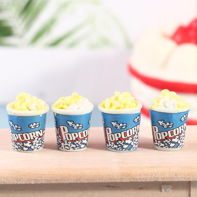 

4шт миниатюрный кукольный домик попкорн ролевые игры кукольный домик моделирование еды чёрный