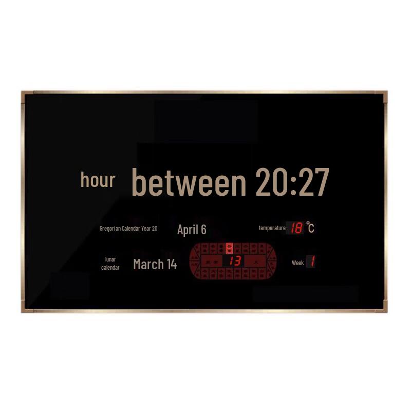 LED Digital Wall Clock with Temperature & Humidity Perpetual Calendar