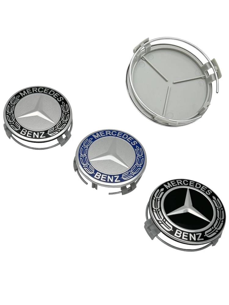 75MM 4pcs Car Wheel Center Covers Hub Caps For Mercedes Benz W203 W204 W210 W168 AMG CLA GLB GLC Interior Mouldings DQLGG-BENC WD1