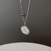 S925 Silver Retro Circle Necklace – Women's Elegant Clavicle Chain, Light Luxury Trendy Sweater Accessory