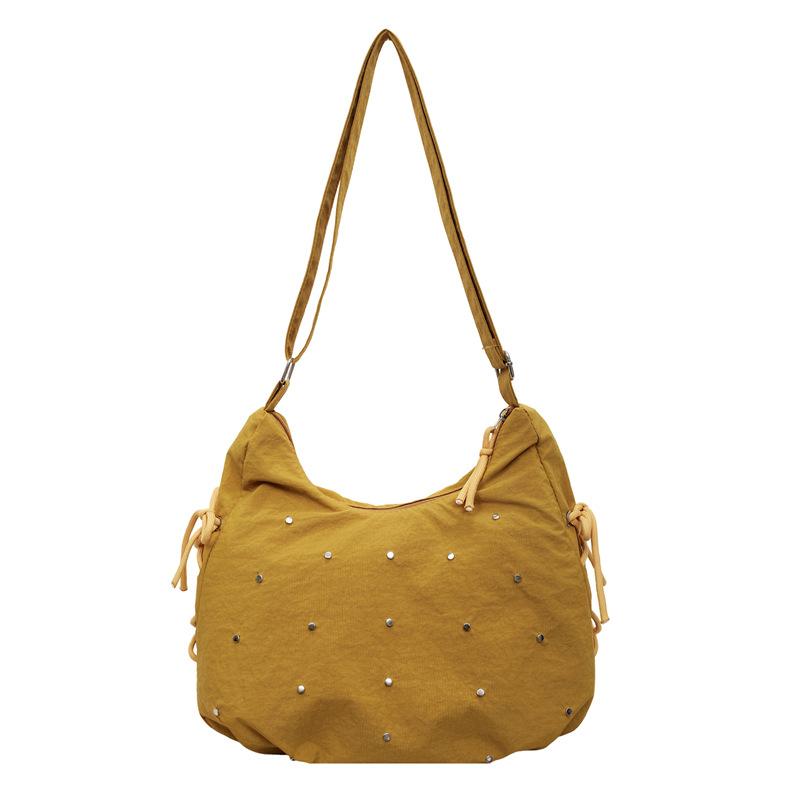 

Women s Rivet Dumpling Crossbody Bag Trendy Casual Large Capacity Shoulder Bag Minimalist Fashiable Crossbody Handbag жовтий