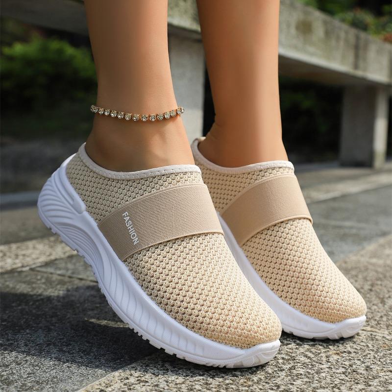 

Fashion Ladies Shoes 2025 High Quality Best Seller Fashion Outdoor New Mesh Plus Size Light Comfortable Casual Sneakers Flat Slippers 36 бежевый