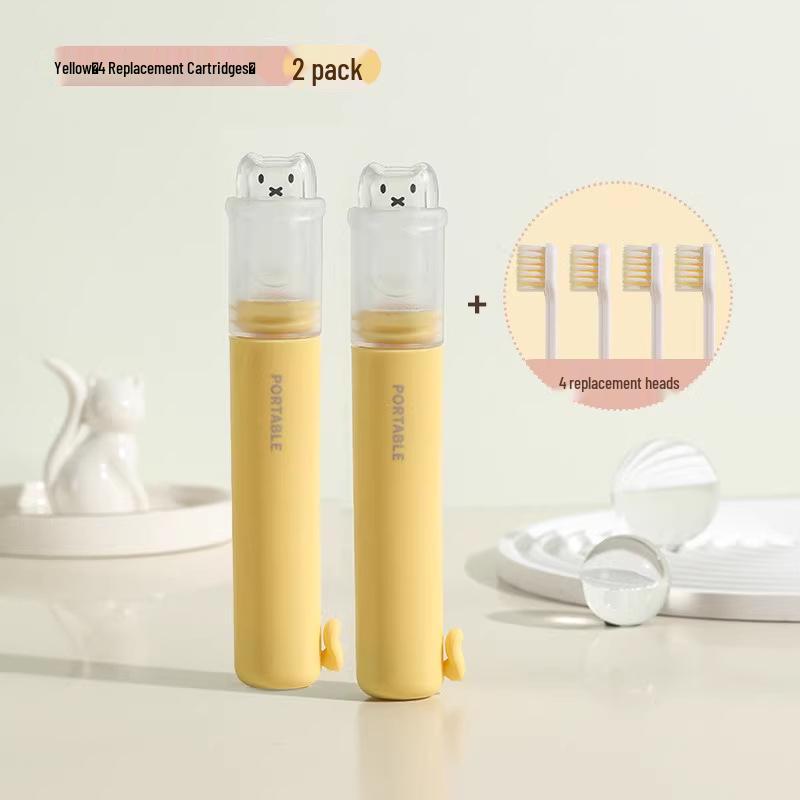 Portable 2-in-1 Toothbrush & Toothpaste Set with Holder - Essential for Travel and Business Trips, Soft Bristles