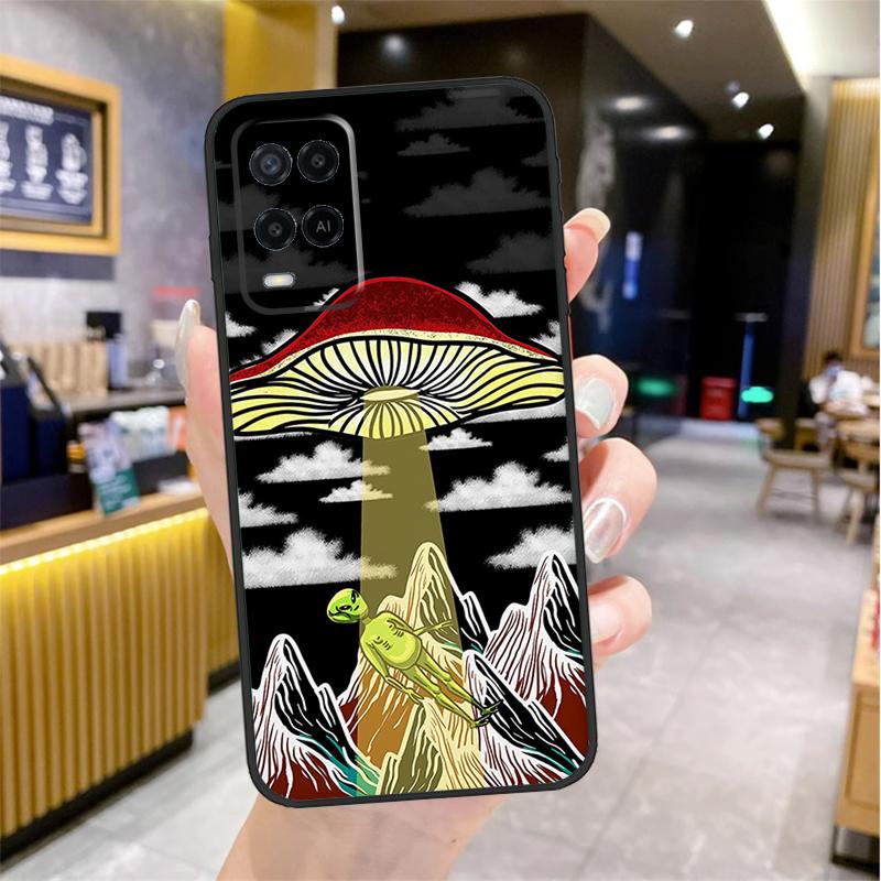 Mushroom Psychedelic Trippy Frog Case For Oppo A96 A76 A16 A17 A18 A60 A80 A40 A38 A58 A78 A98 A94 A74 A54 A15 A57 A77 A5 Pro