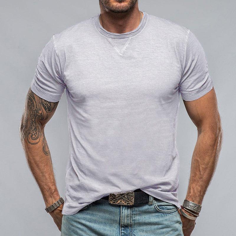 Men's Short Sleeve T Shirts Fit Soft Athletic T-shirt Moisture Wicking Casual Tee Tops Crew Neck Solid Summer Breathable Lightweight T-shirts for Men