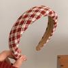Retro French Wide Skull Top Sponge Headband for Women - Milk Coffee Color Hair Accessory