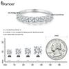 BAMOER Iris Moissanite Ring Lace Band 925 Silver Half Eternity Stackable Ring D Color for Women Engagement Retro Gift