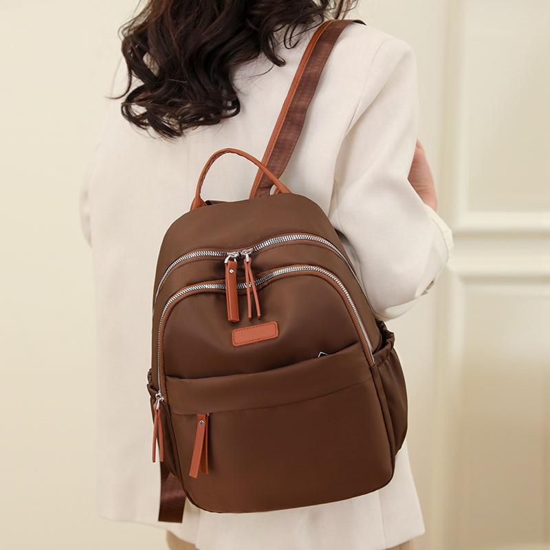 Retro ins labelled daily commute shoulder backpack Korean version casual style travel backpack коричневый