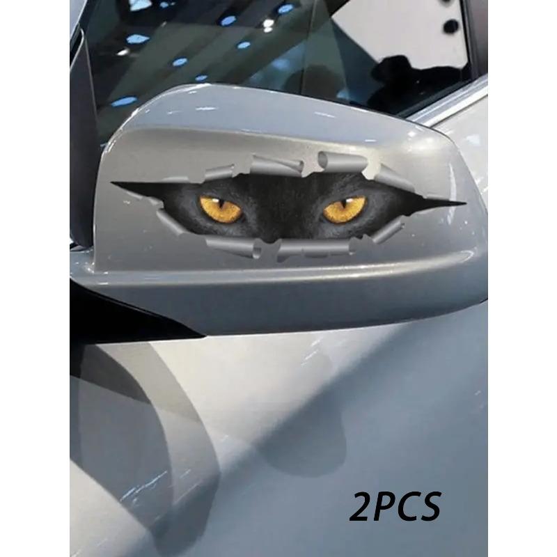 2pcs Cat-eye Pattern Car Rearview Mirror Stickers