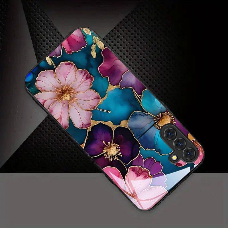 Golden Patterned Design Pattern Glass Phone Case Suitable for Samsung Galaxy S26 S25 S24 S22 S21 S20 FE/Ultra/Plus Hard Case
