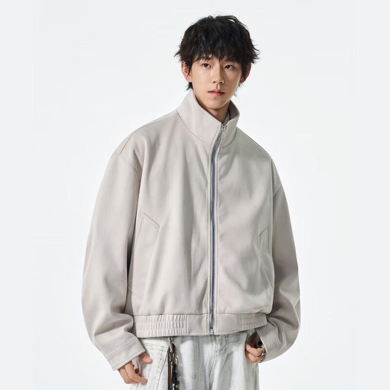 

FENGXUN Мужская куртка-бомбер из плотной замши XL