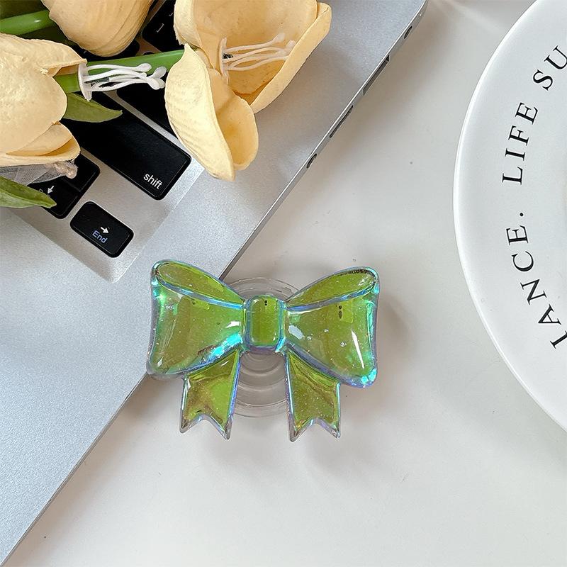 Wind Creative Colorful Laser Bow Simple Three-Dimensional Ring Retractable Desktop Phone Holder Airbag Folding