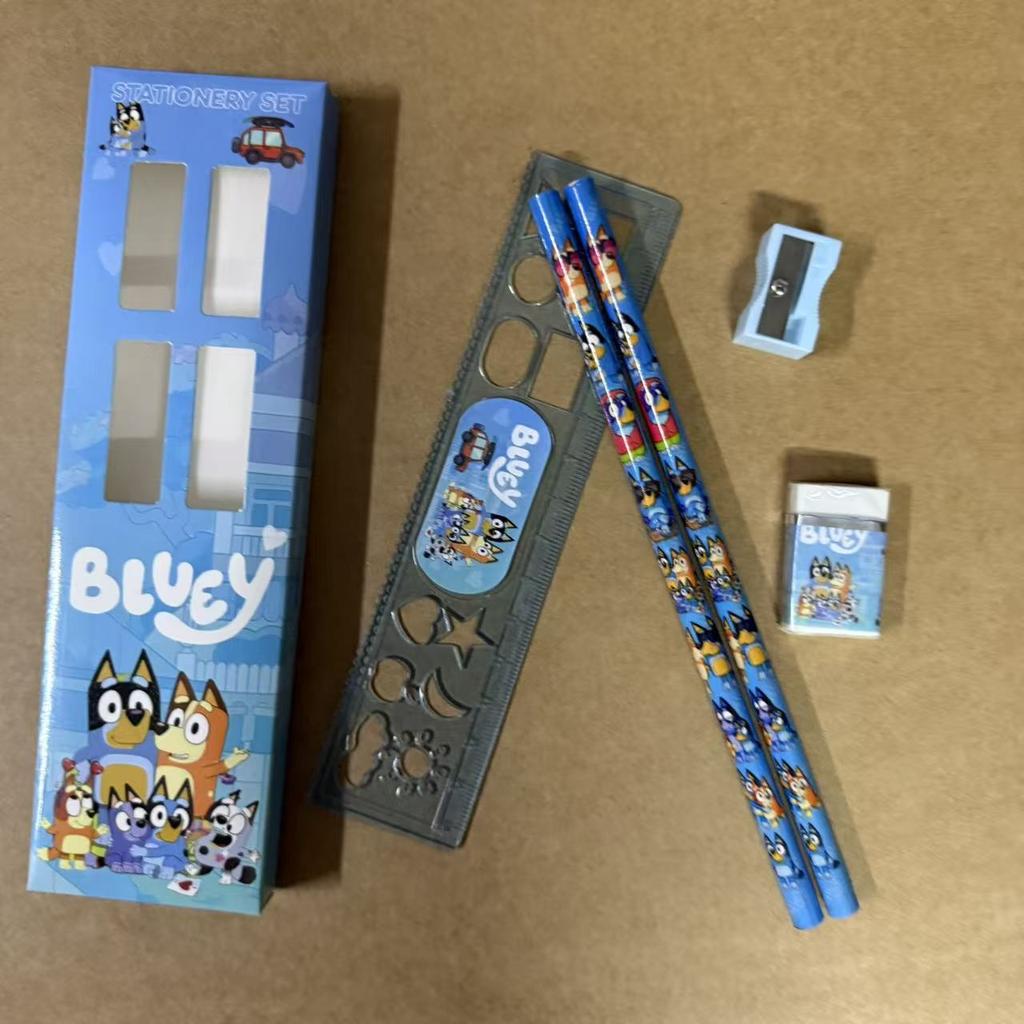 Bluey Portable Stationery Set Gift Box Kids School Supplies With Crayons For Toddlers Primary Students Birthday Christmas Gift