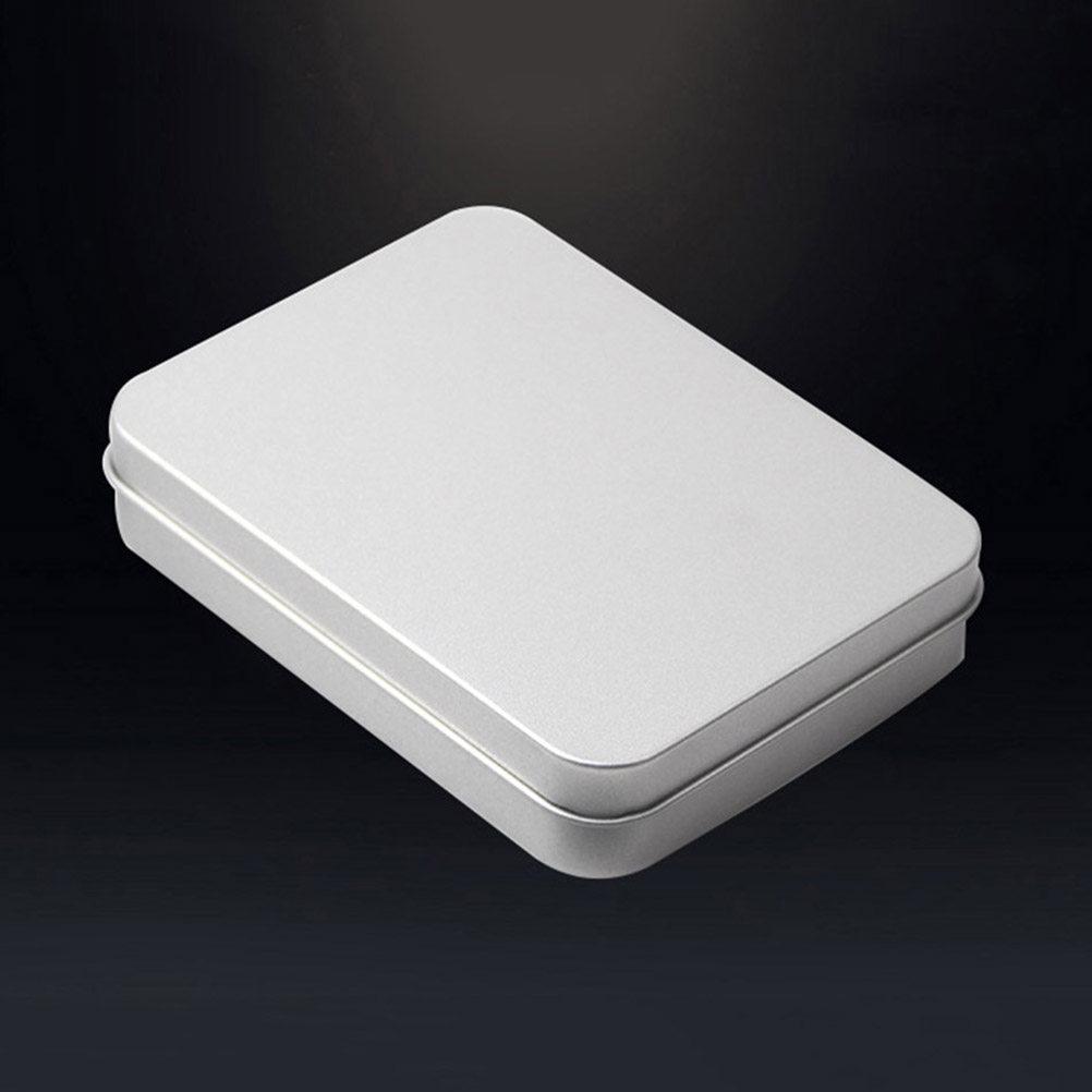 4Pcs Mini Tinplate Candy Boxes Portable Packaging Storage Containers for Wedding Party Birthday Gift Treat Crafts Flat Silver