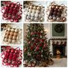 Xmas Decor Electroplated Christmas Ornaments Spherical Festive Flocked Baubles Shatterproof Luxury Velvet Balls Hotels