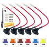 QitinDasen 5pcs ACN Flat Fuse Holder, Low Profile Circuit Fuse Tap, Wire Adding Power